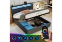 oyajia Doppelbett 140/160x200 cm mit Hydraulikstange, LED-Beleuchtung & Ladestation Bild 3