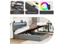 oyajia Doppelbett 140/160x200 cm mit Hydraulikstange, LED-Beleuchtung & Ladestation Bild 5