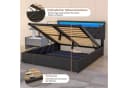 oyajia Stauraumbett LED Doppelbett Grau Bild 5