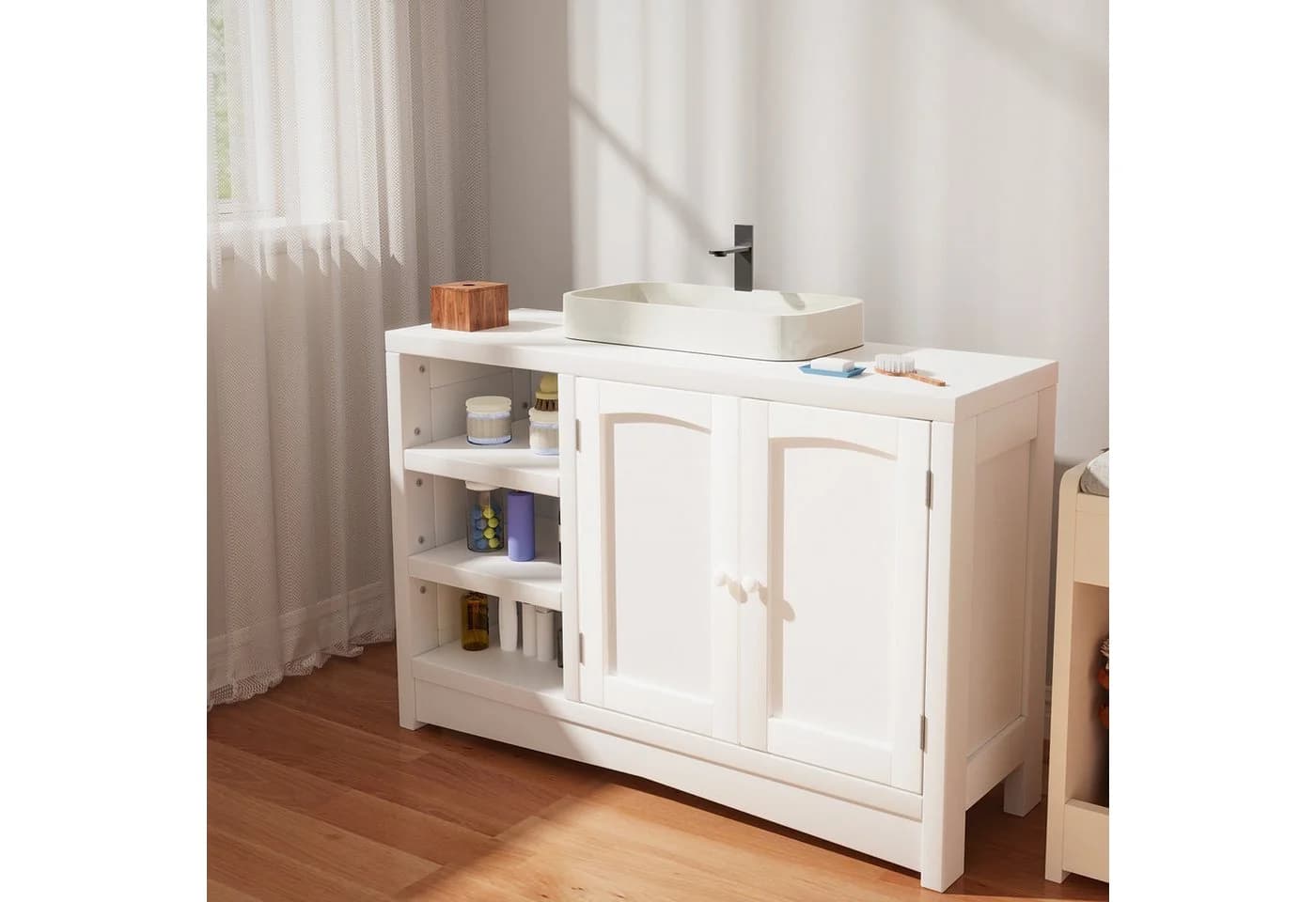 oyajia Waschbeckenunterschrank Weiß MDF - Bild 2