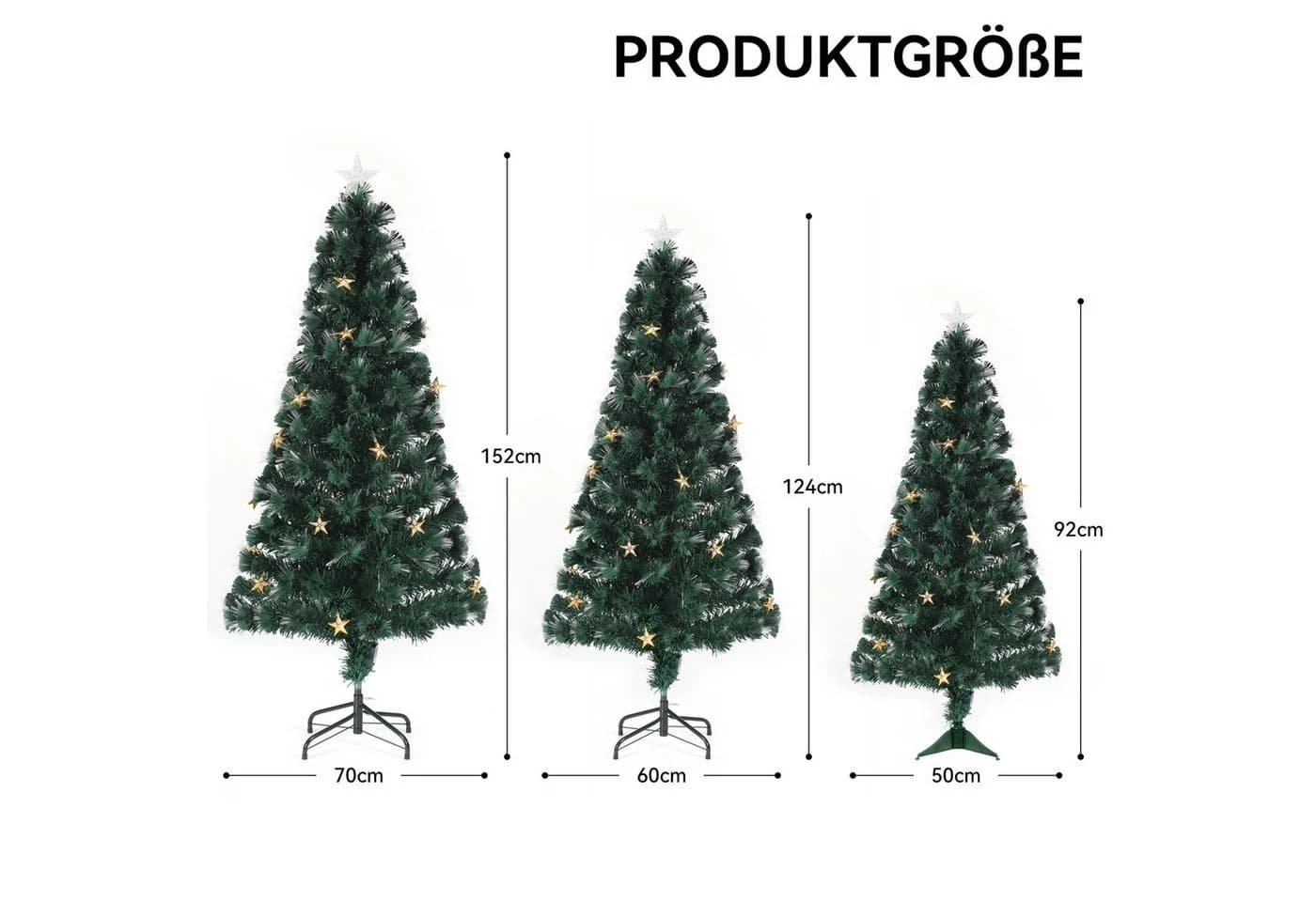 WILGOON Künstlicher Weihnachtsbaum 124 cm Grün LED & Faseroptik - Bild 3