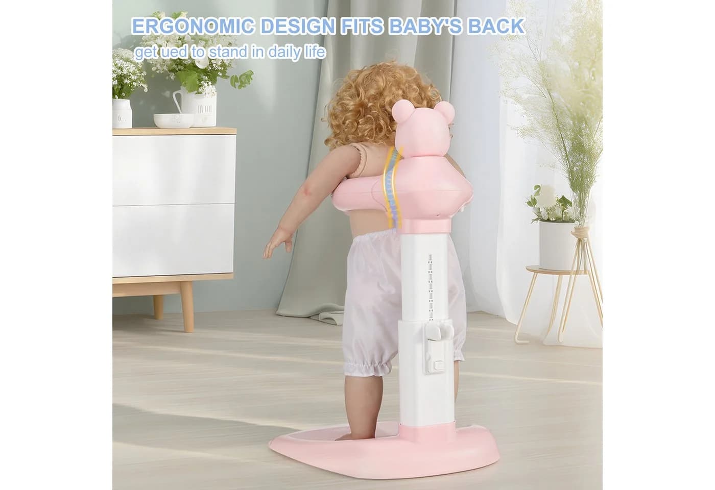 oyajia Babybadewannenständer Höhenverstellbar Rosa - Bild 4