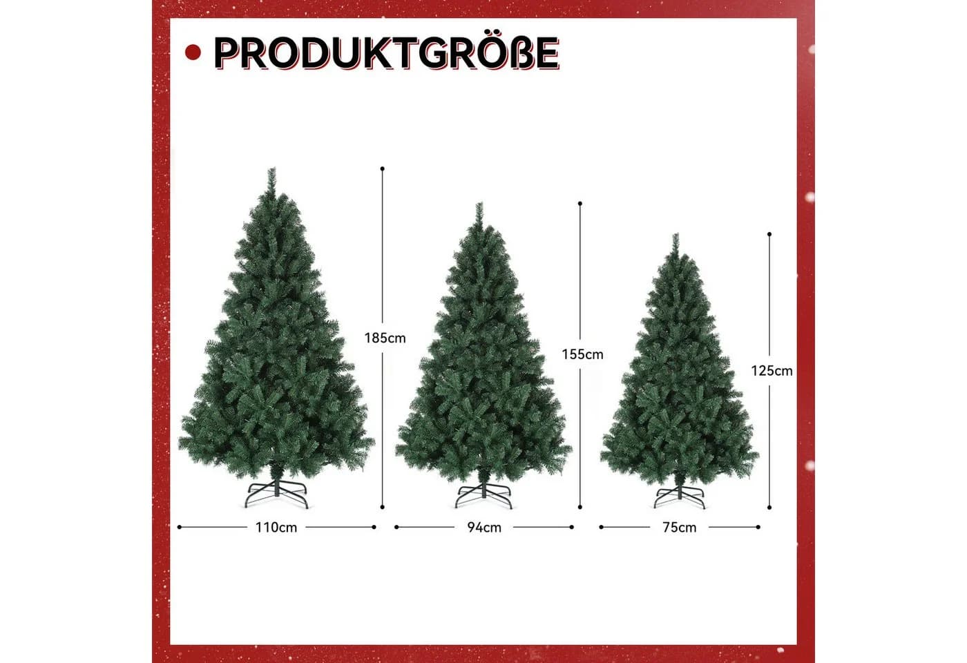 LETGOSPT Künstlicher Weihnachtsbaum 120 cm mit LED-Lichterkette