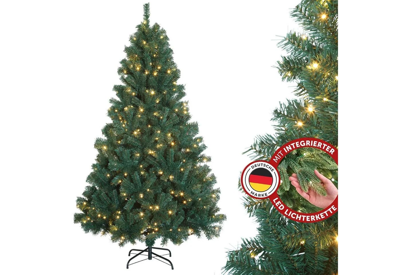 LETGOSPT Künstlicher Weihnachtsbaum 120 cm mit LED-Lichterkette - Bild 2