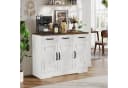 oyajia Sideboard Küchenschrank Weiß/Braun 3 Türen Bild 1