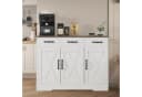 oyajia Sideboard Küchenschrank Weiß/Braun 3 Türen Bild 3