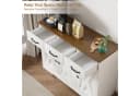oyajia Sideboard Küchenschrank Weiß/Braun 3 Türen Bild 5