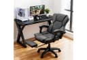 oyajia Bürostuhl Ergonomisch, 135° neigbar, mit Fußstütze, PU-Leder, 150 kg Belastbarkeit Bild 1
