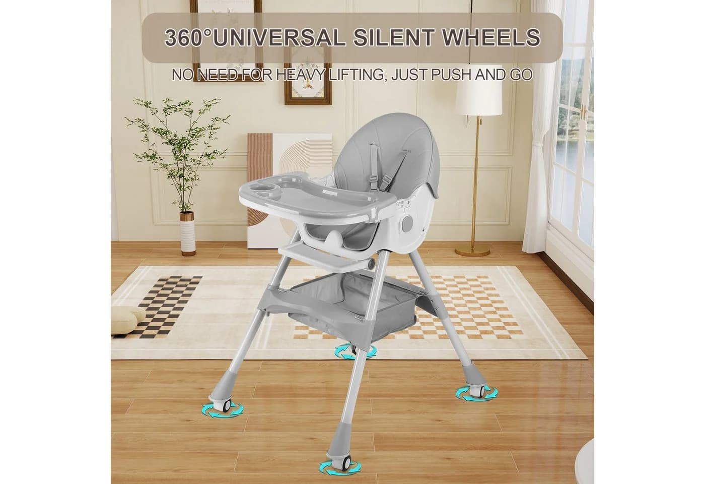 oyajia Kinderstuhl 3-in-1 Rosa/Grau - Bild 1