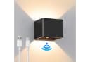 WILGOON LED Wandleuchte Akku mit Bewegungsmelder Schwarz Bild 2