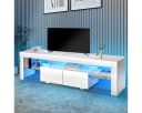 oyajia TV-Schrank 160 cm LED-Beleuchtung Lowboard Weiß Bild 2