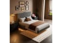 oyajia Bettgestell Doppelbett 140x200cm mit LED-Licht Schwarz Bild 1
