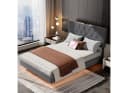oyajia Bettgestell Doppelbett 140x200cm mit LED-Licht Schwarz Bild 2