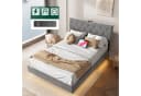oyajia Bettgestell Doppelbett 140x200cm mit LED-Licht Schwarz Bild 4