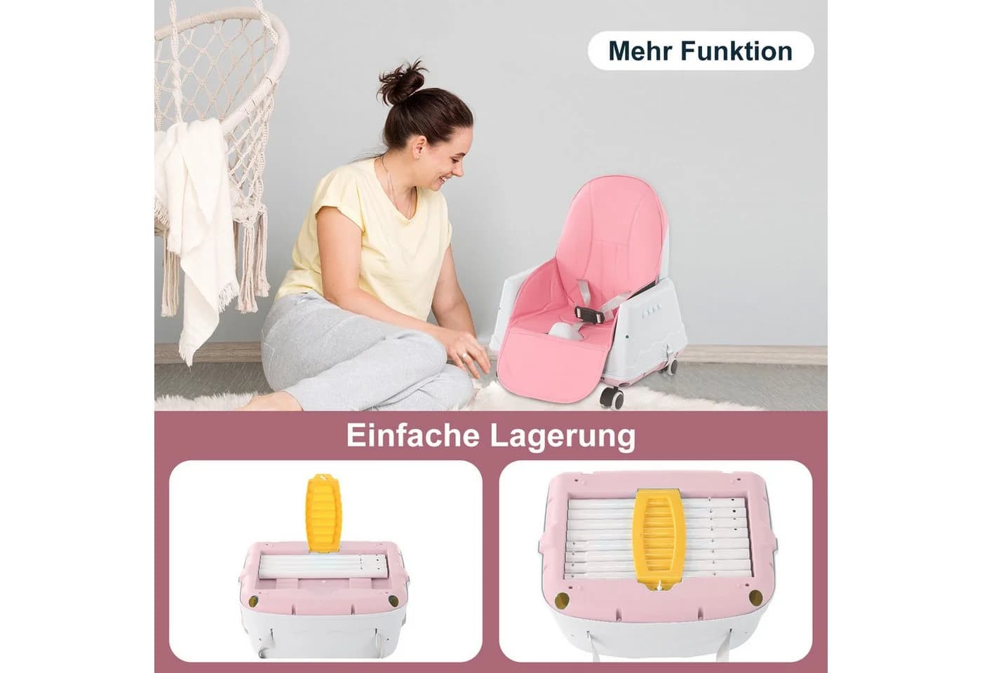 oyajia Kinderstuhl 2-in-1 Rosa - Bild 3