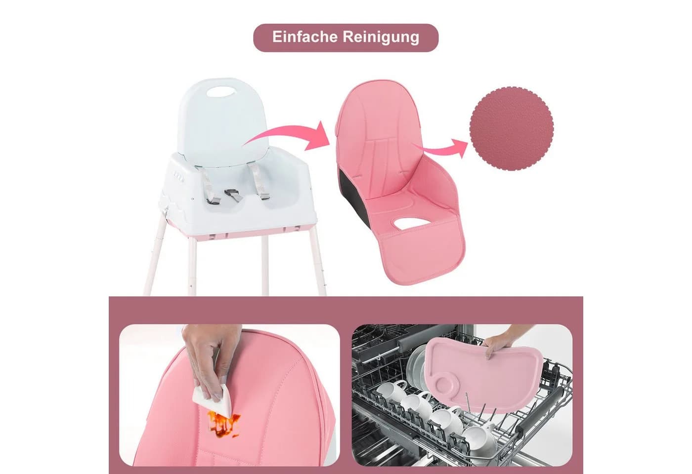 oyajia Kinderstuhl 2-in-1 Rosa - Bild 4
