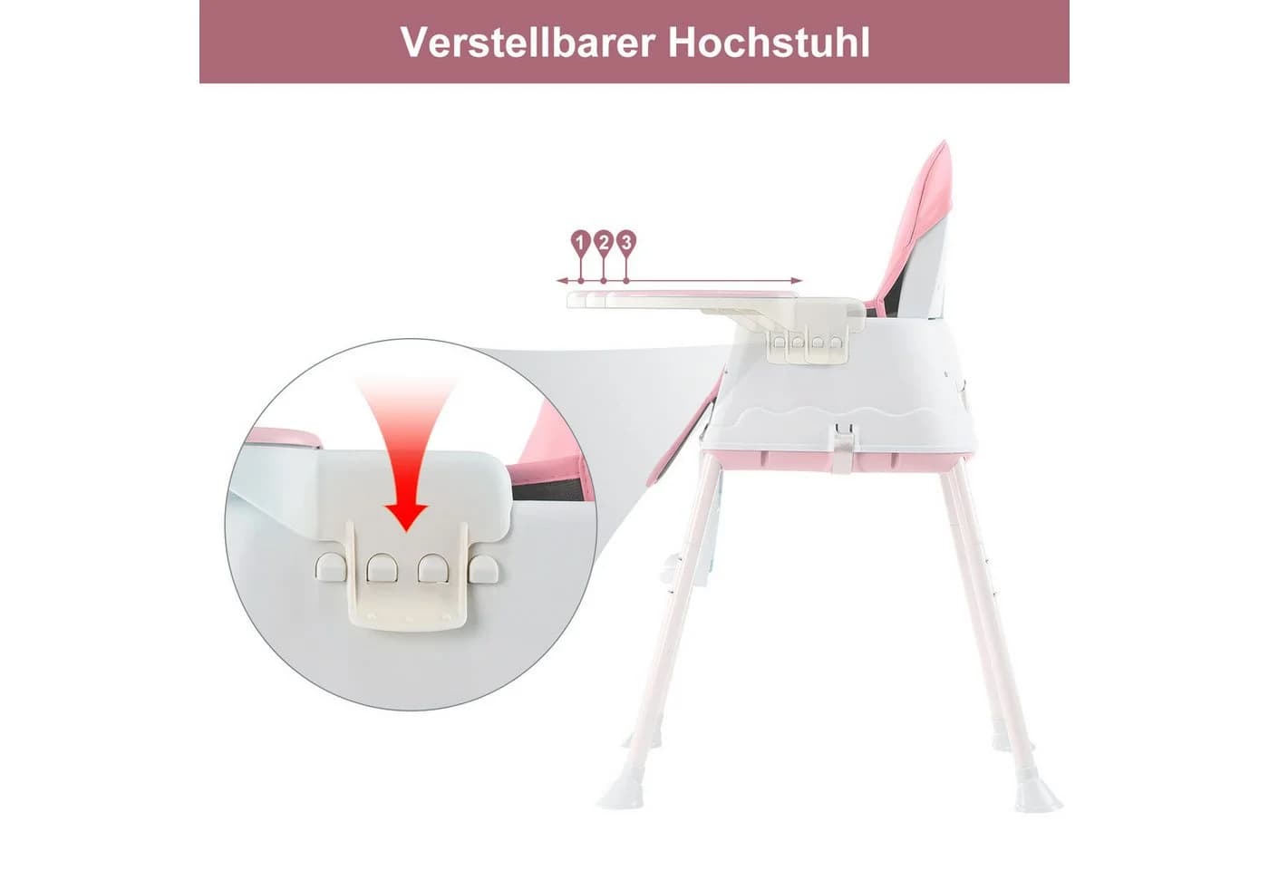 oyajia Kinderstuhl 2-in-1 Rosa - Bild 5