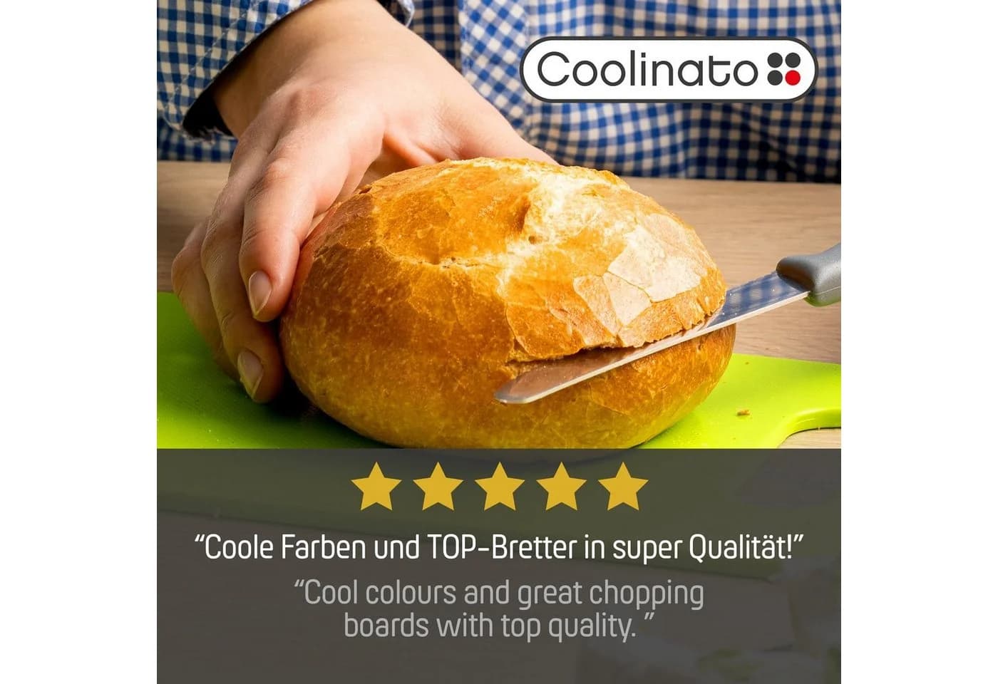 Coolinato Schneidebrett 3er Set Bunt mit Saftrille - Bild 5