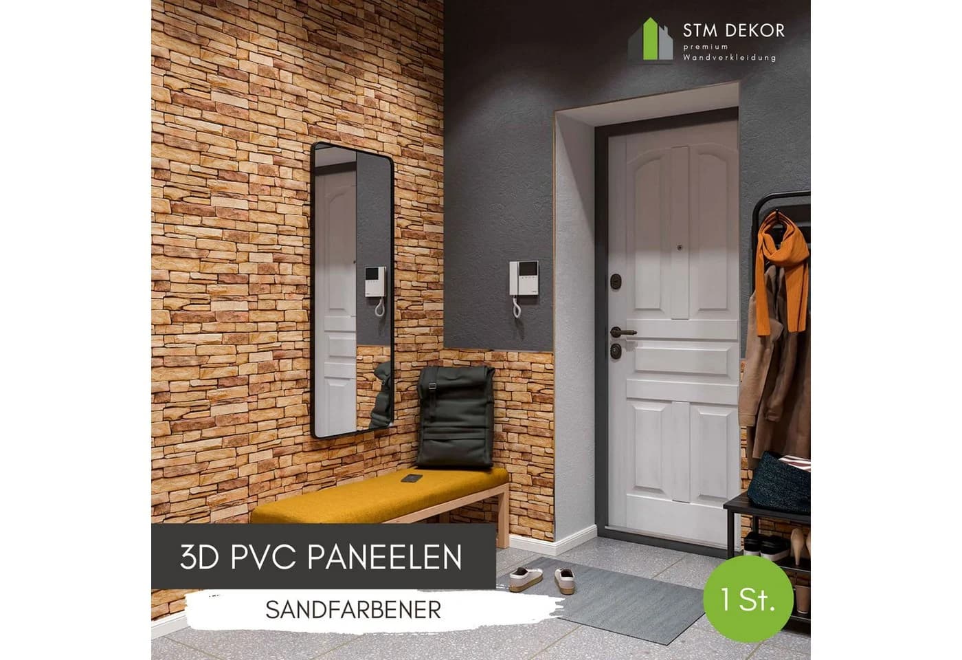 STM Company 3D Wandpaneel PVC Schiefer Optik 1-20 Platten 0.5-10 m²