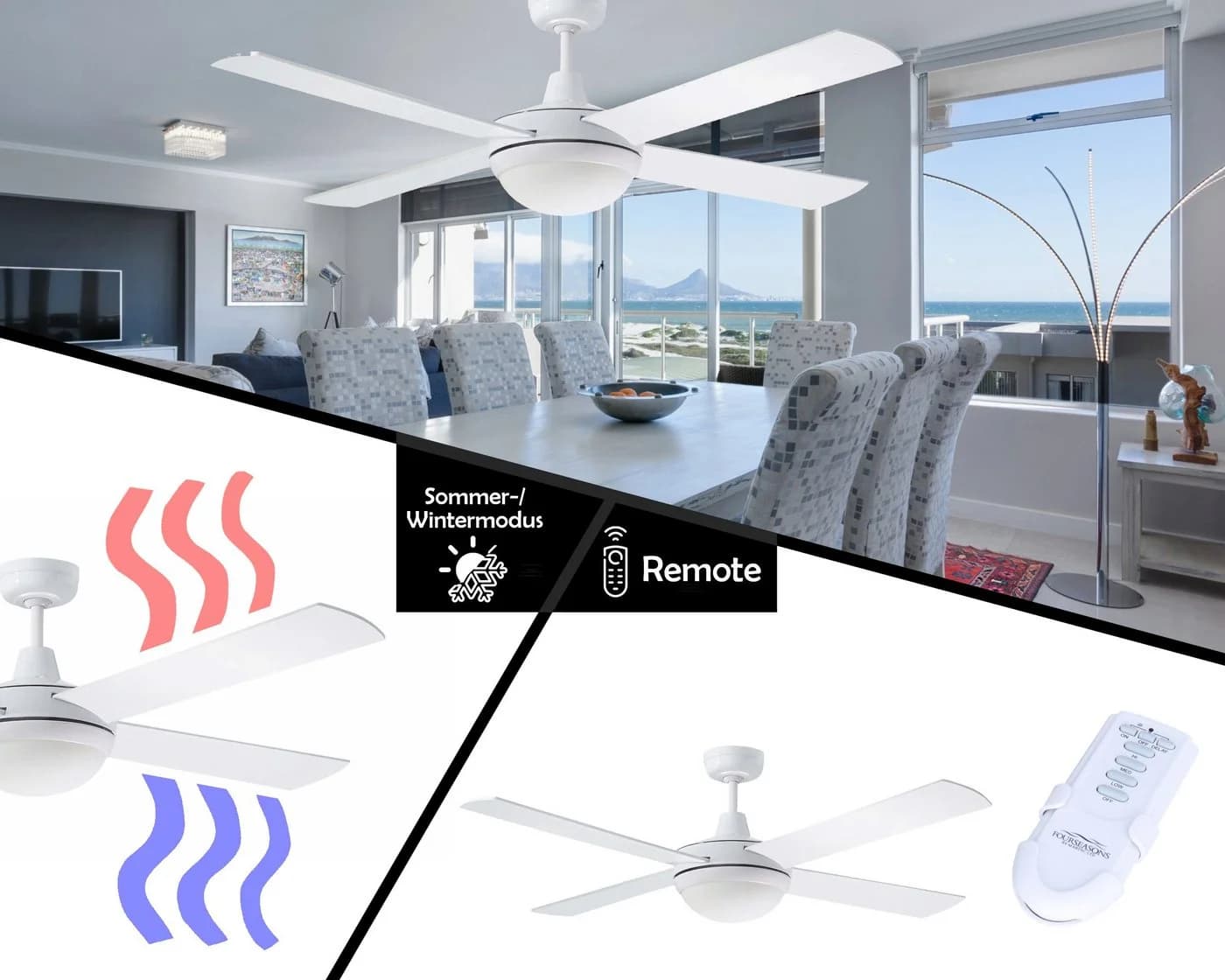 creoven Deckenventilator Primos Weiß mit Fernbedienung - Bild 2