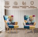 Aunekiv Polstersessel Bunt Patchwork Mid-Century Massivholz Bild 4