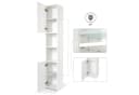 Mondeer Hochschrank Badschrank 2 Türen Weiß 30x30x183,5 cm Bild 5