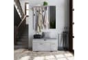 Mondeer Garderoben-Set Grau mit Spiegel, Haken und Schuhbank Bild 1