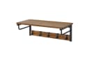 Mondeer Wandgarderobe Wandregal, 5 Haken, Ablage, 67 x 28 x 23,5 cm, Braun & Schwarz Bild 2