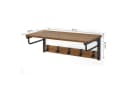 Mondeer Wandgarderobe Wandregal, 5 Haken, Ablage, 67 x 28 x 23,5 cm, Braun & Schwarz Bild 3