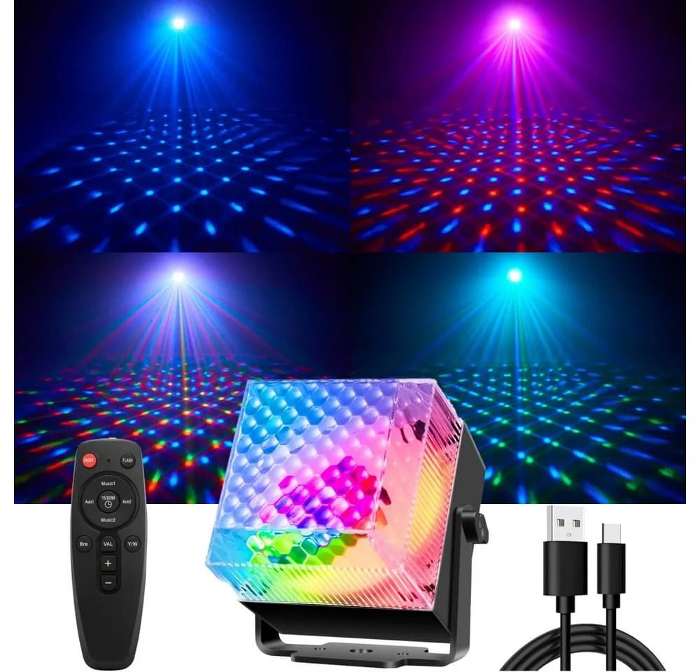 VIVIHEYDAY LED Discolicht RGB, 5W, Dynamische Disco Lichteffekte, 2M USB Kabel - Bild 2