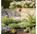 Eurotrade Gartenstecker Windspiel Hahn und Vogel Bild 1