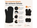 VEKROBOT Topflappen Set 4-tlg. Schwarz Hitzebeständig Silikon Bild 3