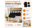 VEKROBOT Topflappen Set 4-tlg. Schwarz Hitzebeständig Silikon Bild 4