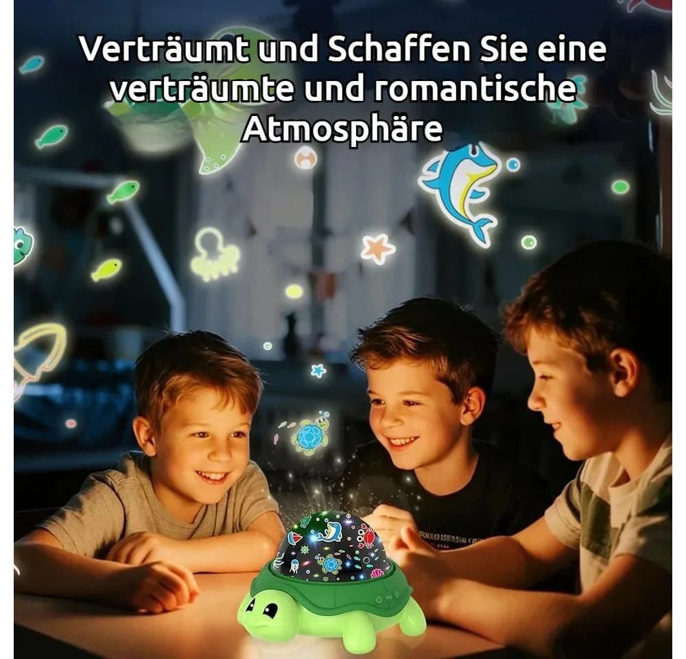 QUBEBU LED Nachtlicht Schildkröte 5 Farben Ozean Sternenhimmel Projektor