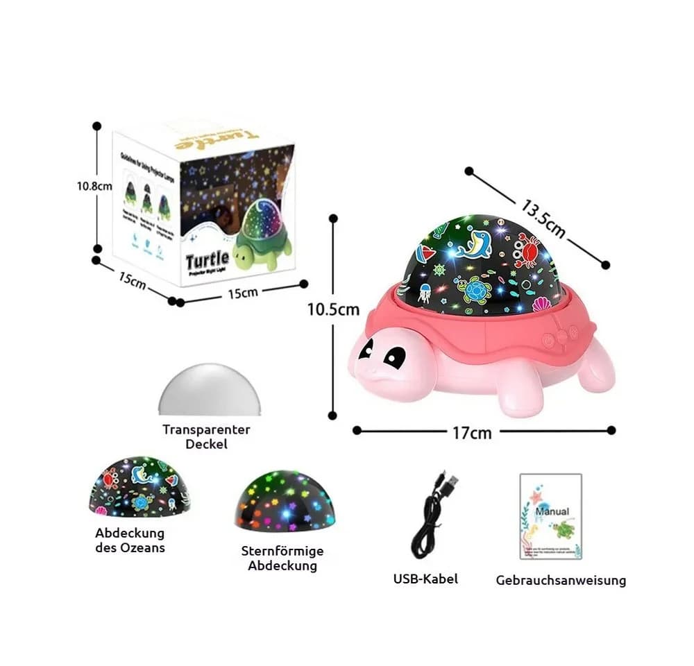 VIVIHEYDAY LED Nachtlicht Kinder Sternenhimmel Projektor Schildkröten Design 5 Farben