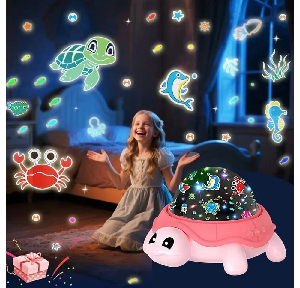 VIVIHEYDAY LED Nachtlicht Kinder Sternenhimmel Projektor Schildkröten Design 5 Farben - Bild 2
