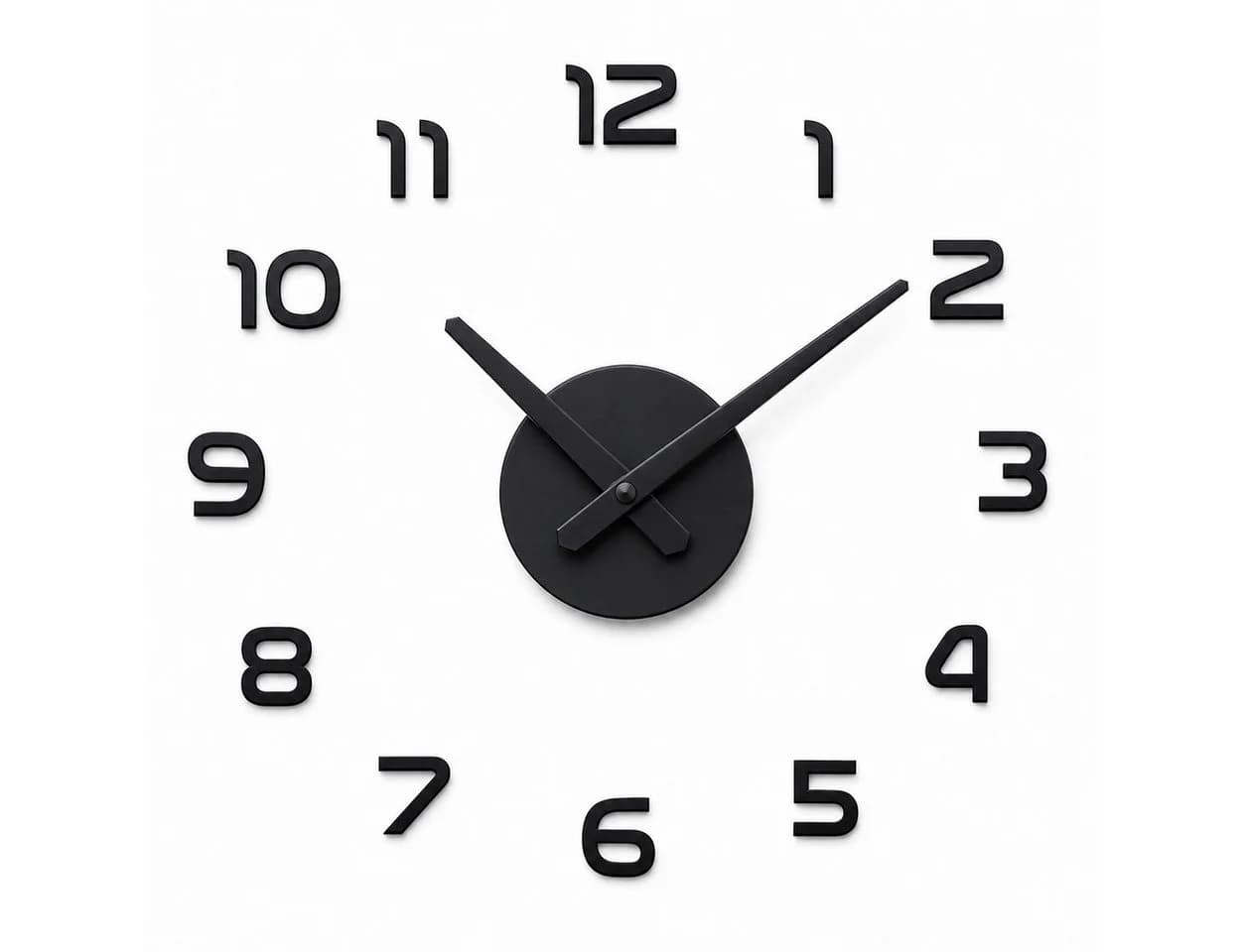VEKROBOT Rahmenlose Wanduhr Schwarz Selbstklebend Modern - Bild 2