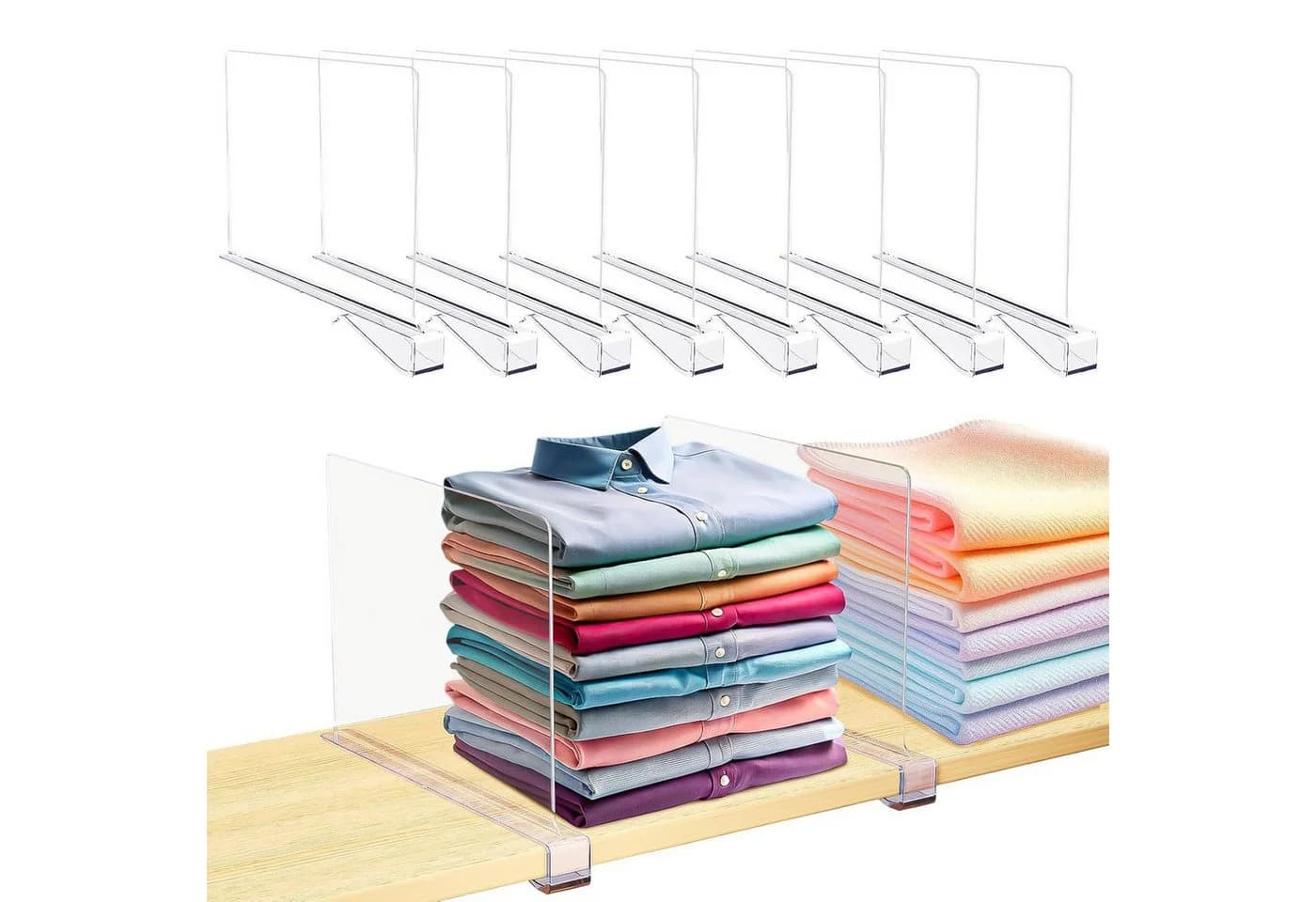 Refined Living Organizer 8 Stück Transparente Acryl-regaltrenner - Bild 2