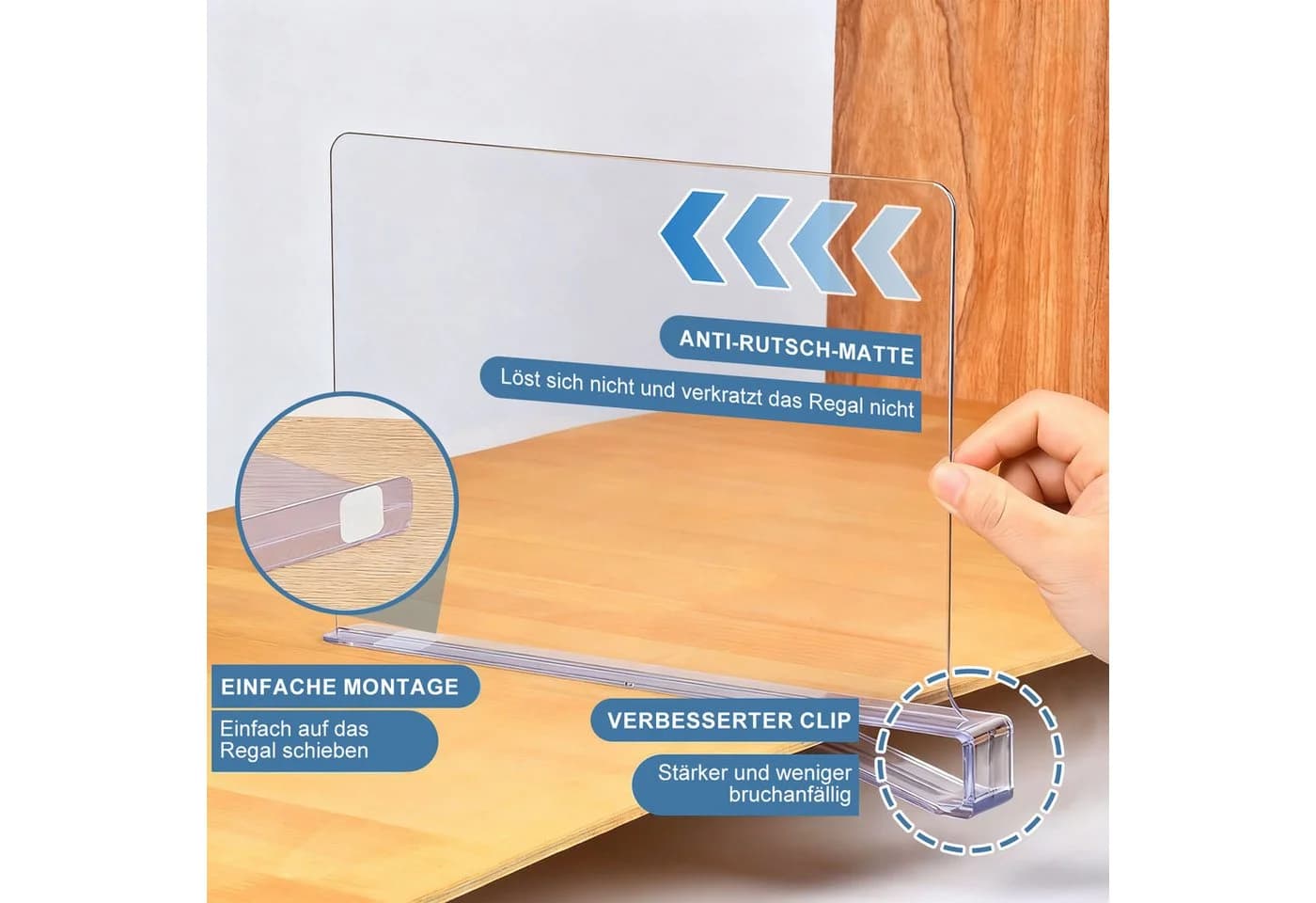 Refined Living Organizer 8 Stück Transparente Acryl-regaltrenner - Bild 3