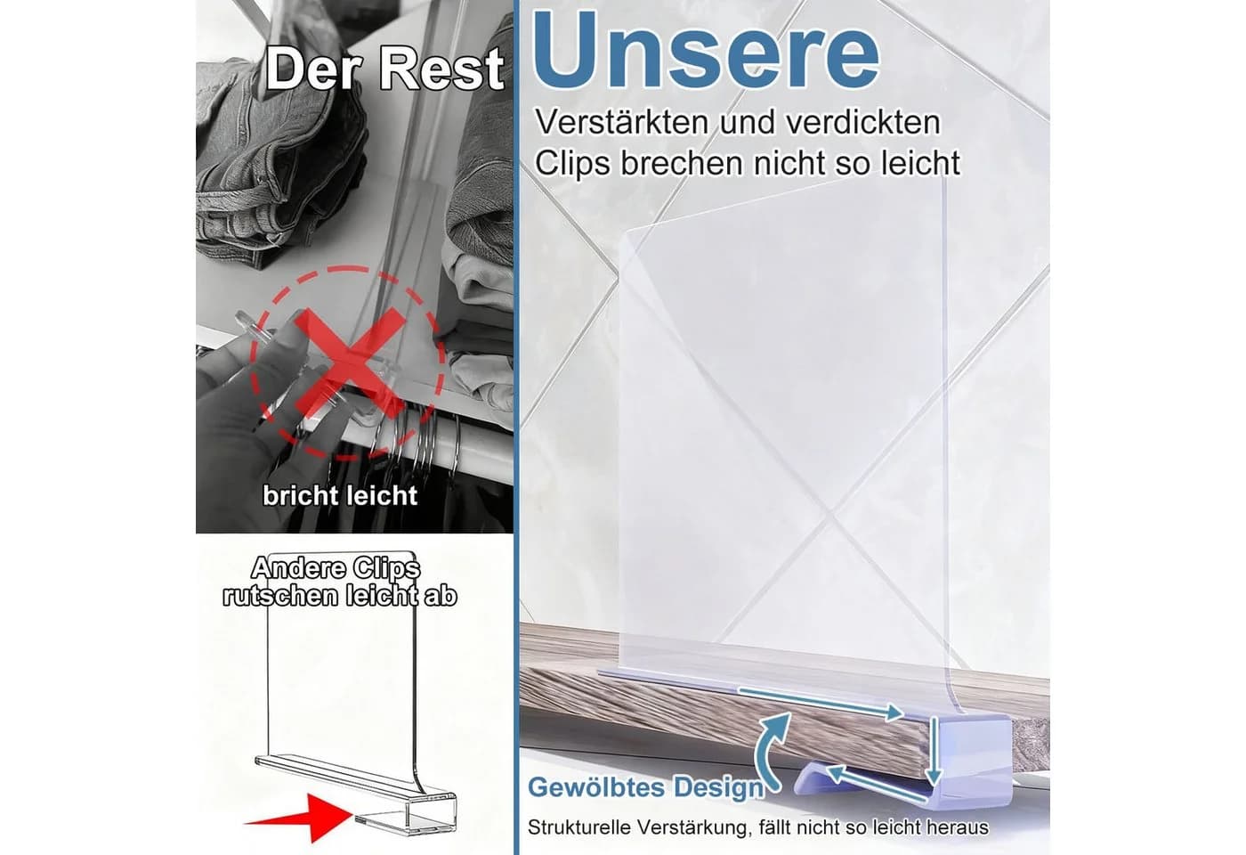 Refined Living Organizer 8 Stück Transparente Acryl-regaltrenner - Bild 4