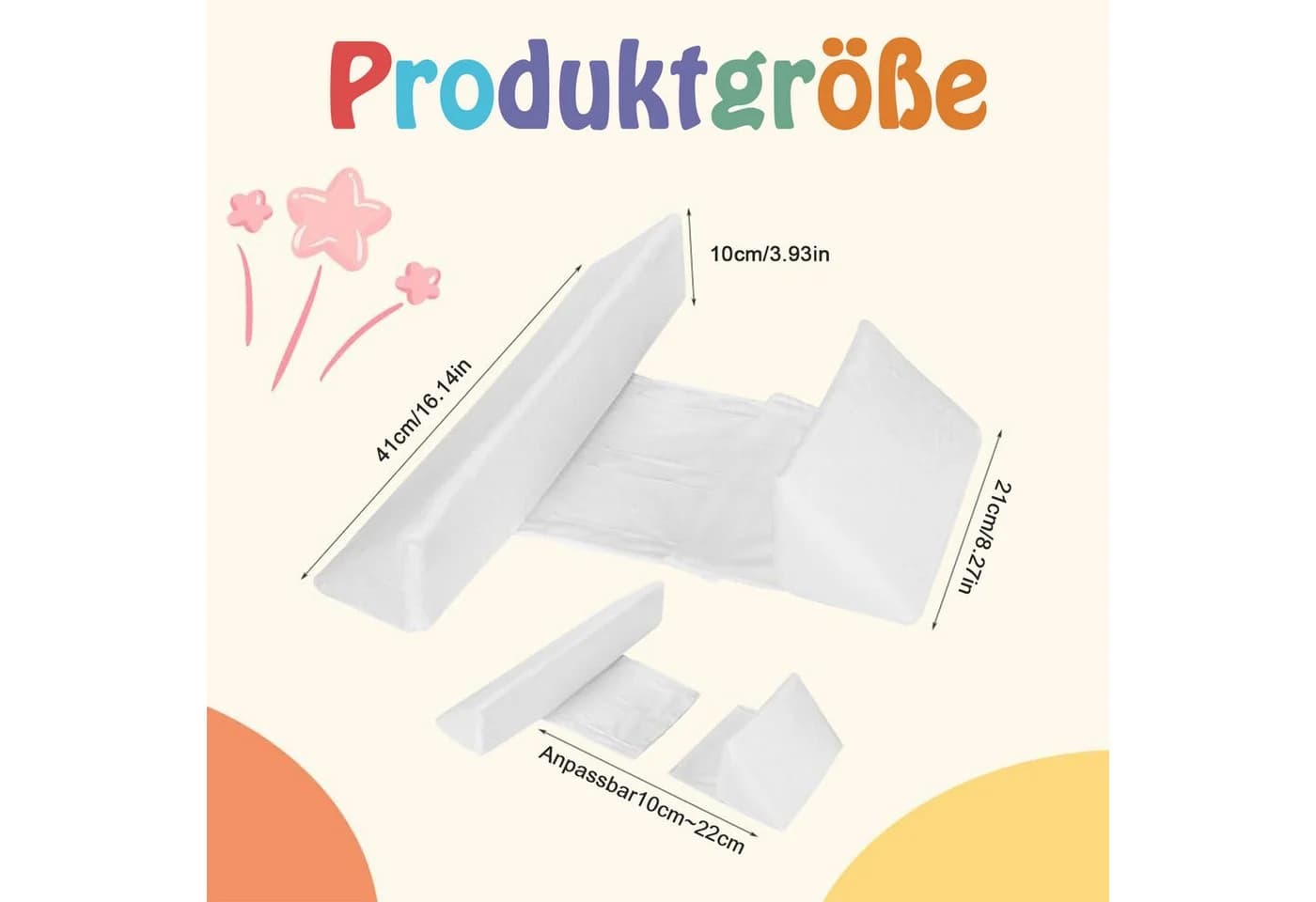 AIMAX Babykissen Verstellbar 45° Anti-Roll Säuglingslagerung