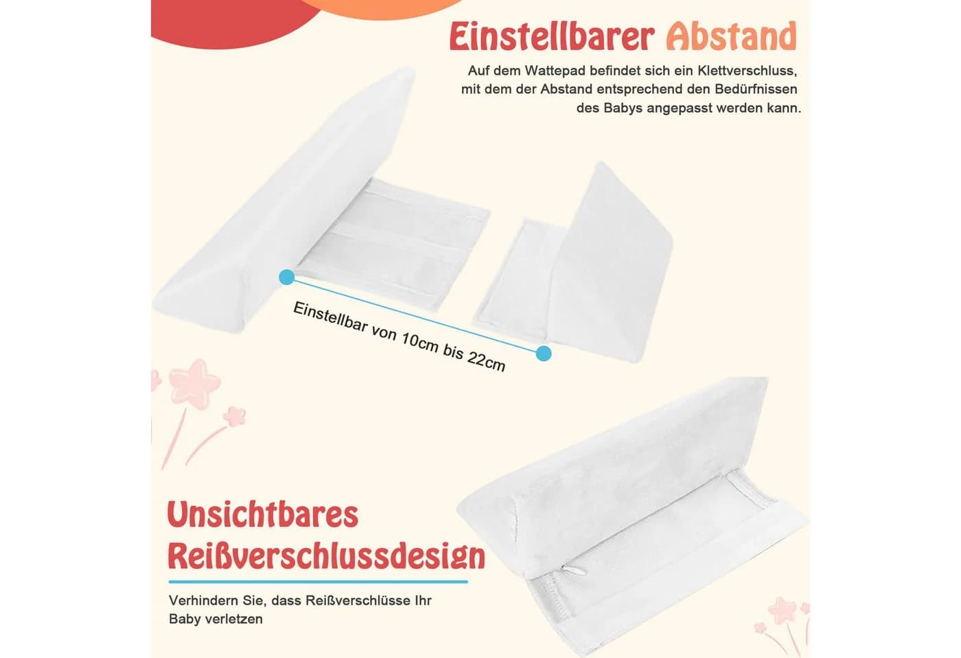 AIMAX Babykissen Verstellbar 45° Anti-Roll Säuglingslagerung - Bild 5