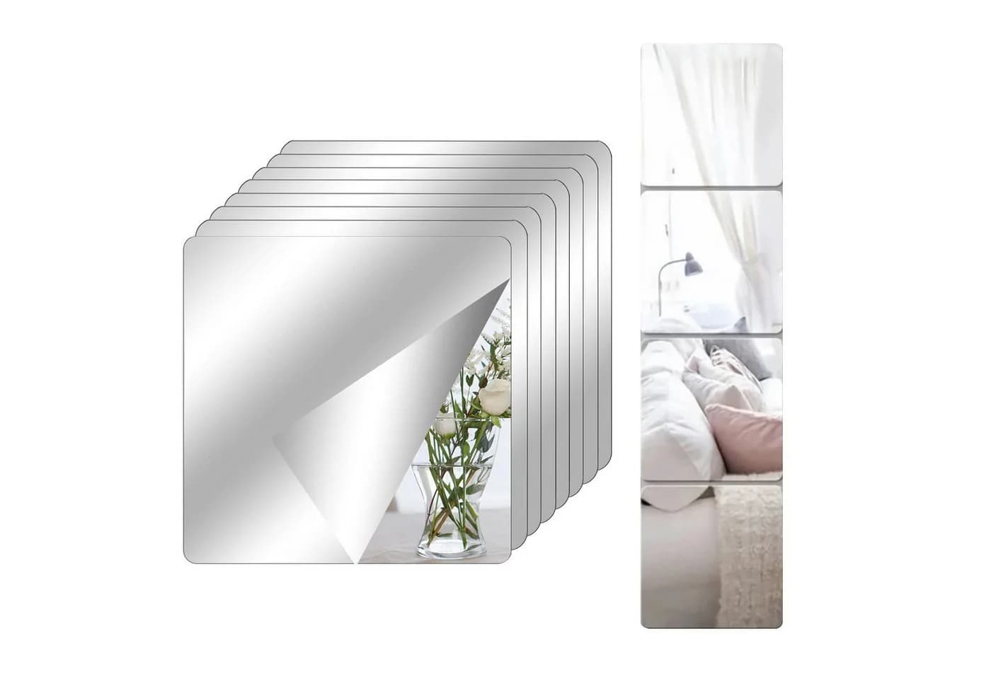Refined Living 8er Set Selbstklebende Acrylspiegel 20x20cm - Bild 2