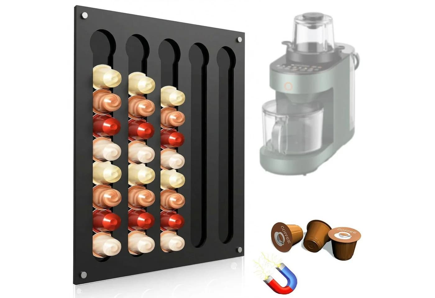 Refined Living Kapselspender Magnetisch Schwarz für Nespresso Original - Bild 2