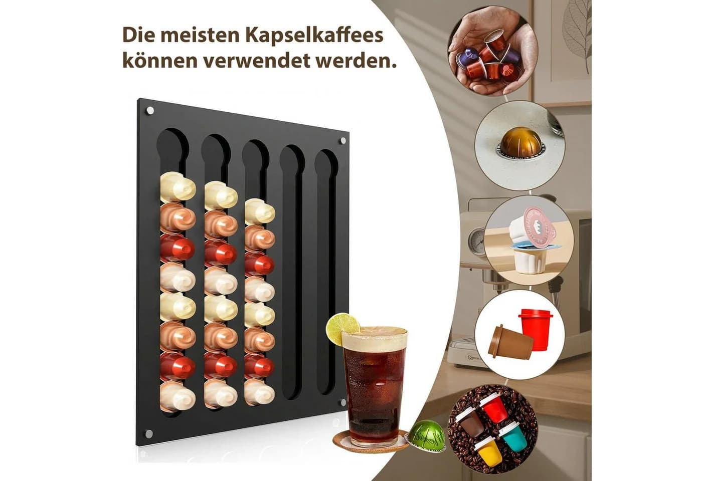 Refined Living Kapselspender Magnetisch Schwarz für Nespresso Original - Bild 4