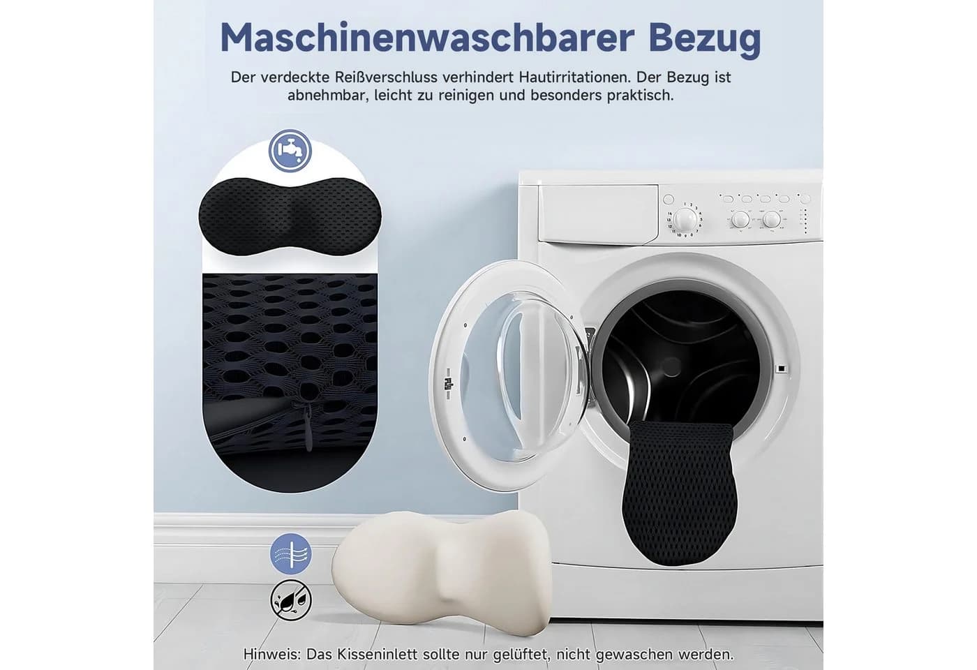 Refined Living Ergonomisches Rückenkissen Memory Foam Schwarz - Bild 5