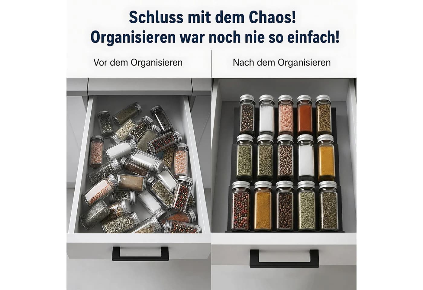 Refined Living Gewürzregal 6-tlg. Schubladeneinsatz verstellbar - Bild 5