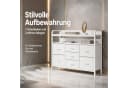Refined Living Stoffkommode 7 Schubladen Weiß Metallrahmen Bild 1