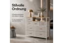Refined Living Stoffkommode mit 8 Schubladen und 2 Ablagen Beige Bild 1