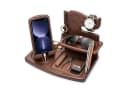 AIMAX Holz Organizer mit drehbarem Handyhalter, Walnuss Bild 2